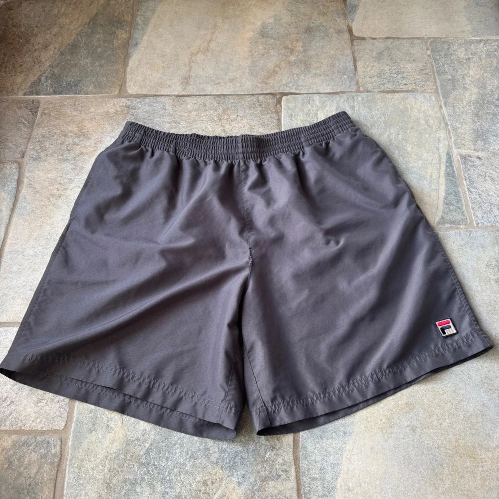 FILA Sport Gray Athletic Shorts Men's XL Y2K Inspired 90s Gym Logo Streetwear 7